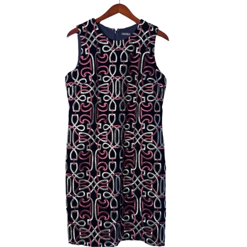 J. Mclaughlin Nwt Black Velvet Neo Beltmore Embroidered Freja Dress Size 4